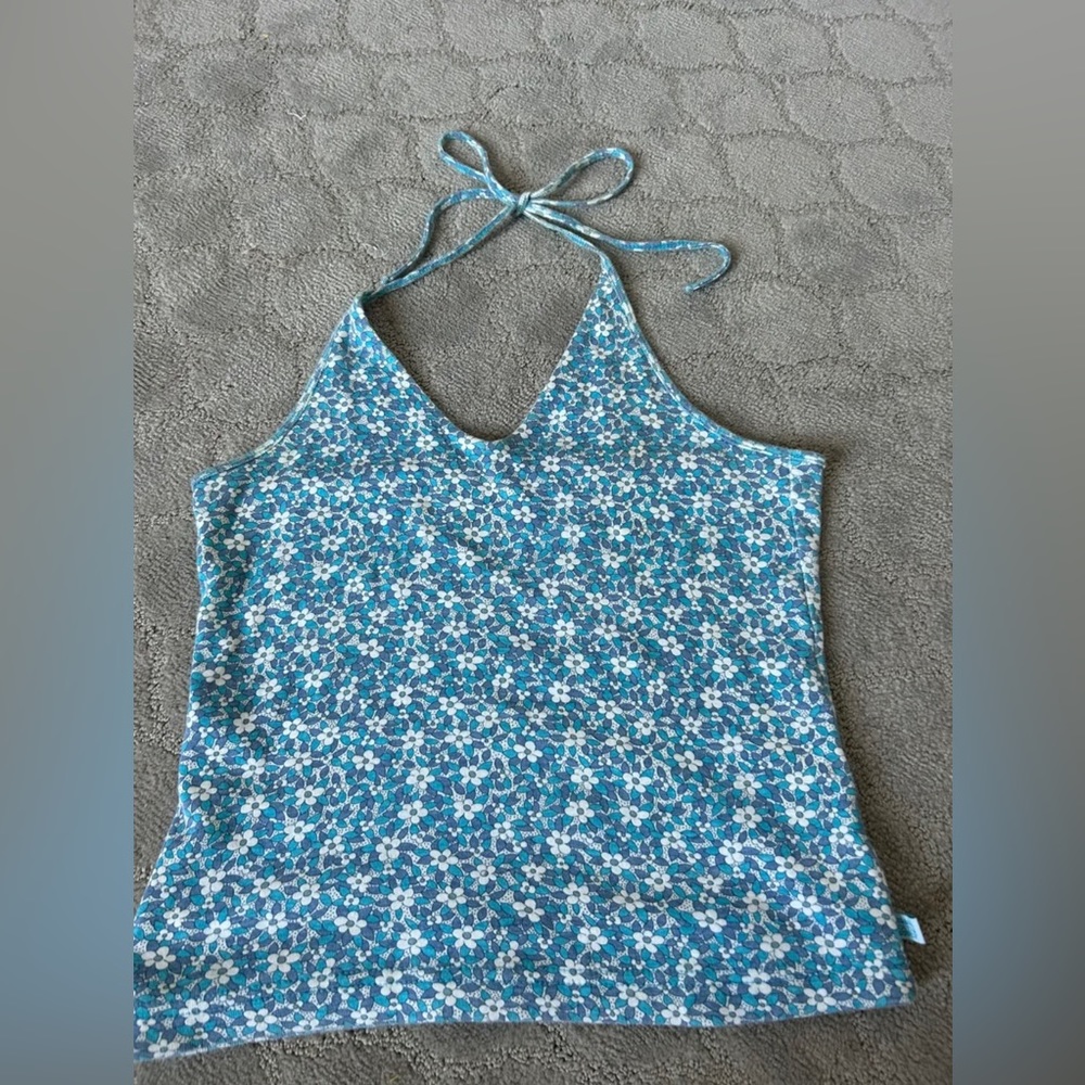 Blue and white Floral Halter Top